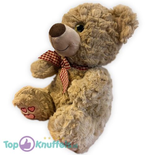 Teddybeer Luc met Strik Pluche Knuffel 28 cm - Afbeelding 2