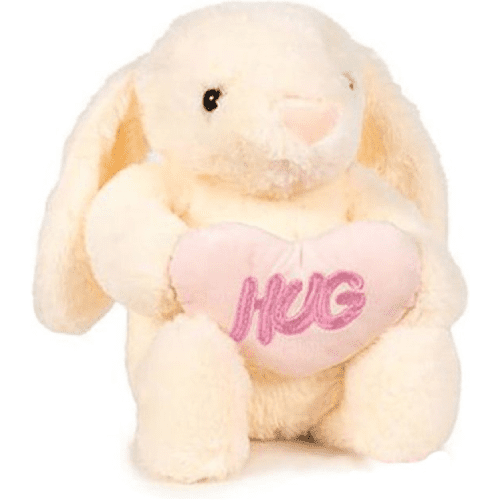 Konijn Beige met Hart Hug Pluche Knuffel 30 cm